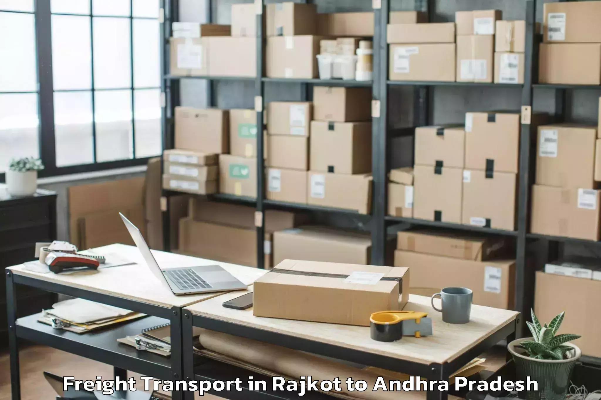 Affordable Rajkot to Mandavalli Freight Transport